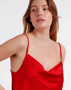 Nuisette à bretelles rouge