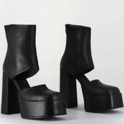 Open Boots en Cuir 3760 noires - Talon : 13cm