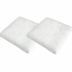 Pack 4 pièces blanc : 2 Oreillers + Protège-Matelas + Couette - 180x200 cm