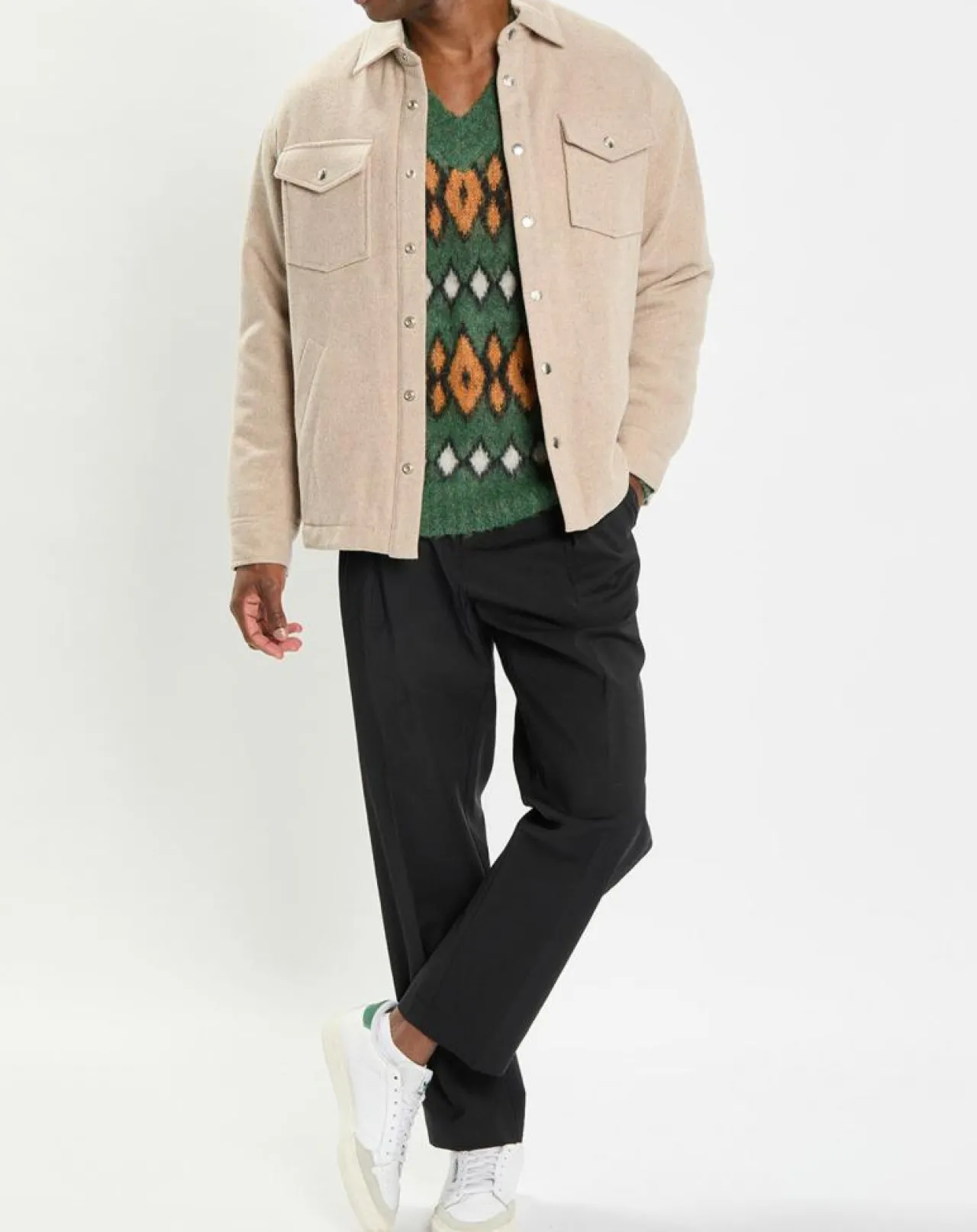 Pantalon 100% Laine Belsbo jogger noir