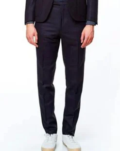 Pantalon 100% Laine Vierge Todd marine