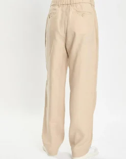 Pantalon 100% Lin Mossbo Pant Pinces beige