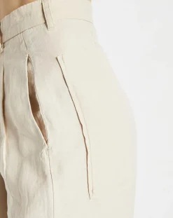 Pantalon 100% Lin Plissé Large Kl beige