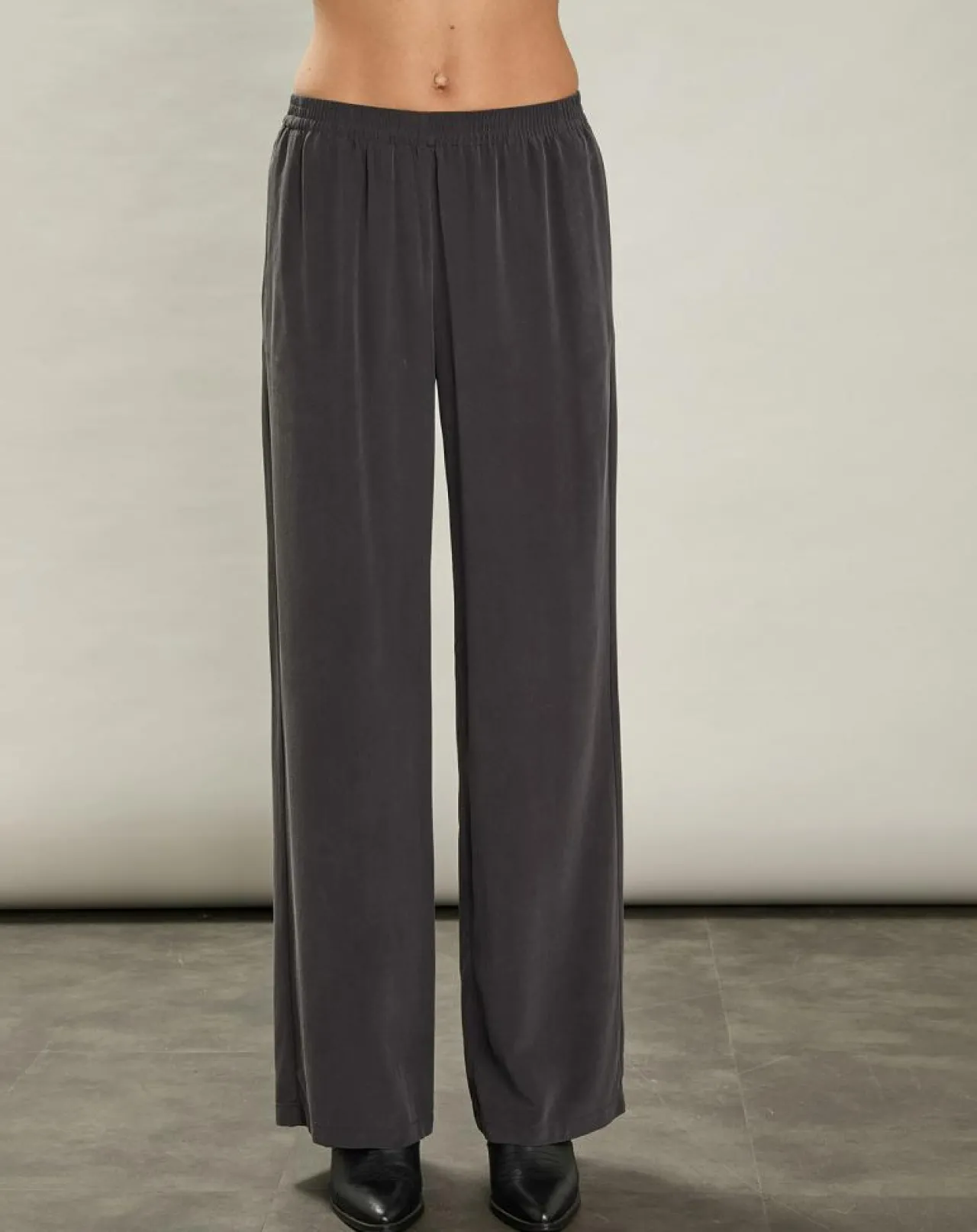 Pantalon 100% Soie Plaisance anthracite