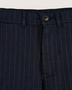 Pantalon ajusté Ghada rayé marine