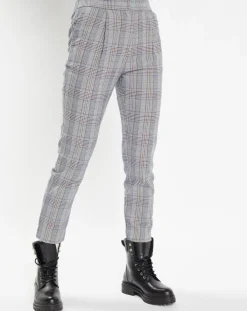 Pantalon ajusté Rink imprimé Prince de Galles gris/noir