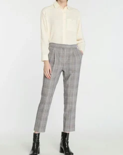 Pantalon ajusté Rink imprimé Prince de Galles gris/noir