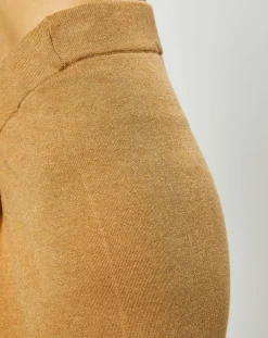 Pantalon ample en Maille de Coton bio mélangé camel