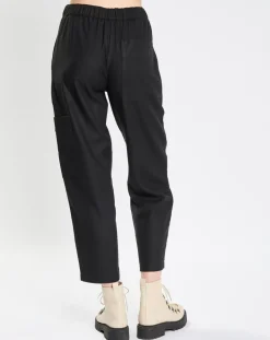 Pantalon cargo en Laine mélangée noir