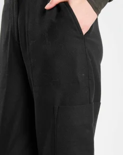 Pantalon cargo en Laine mélangée noir