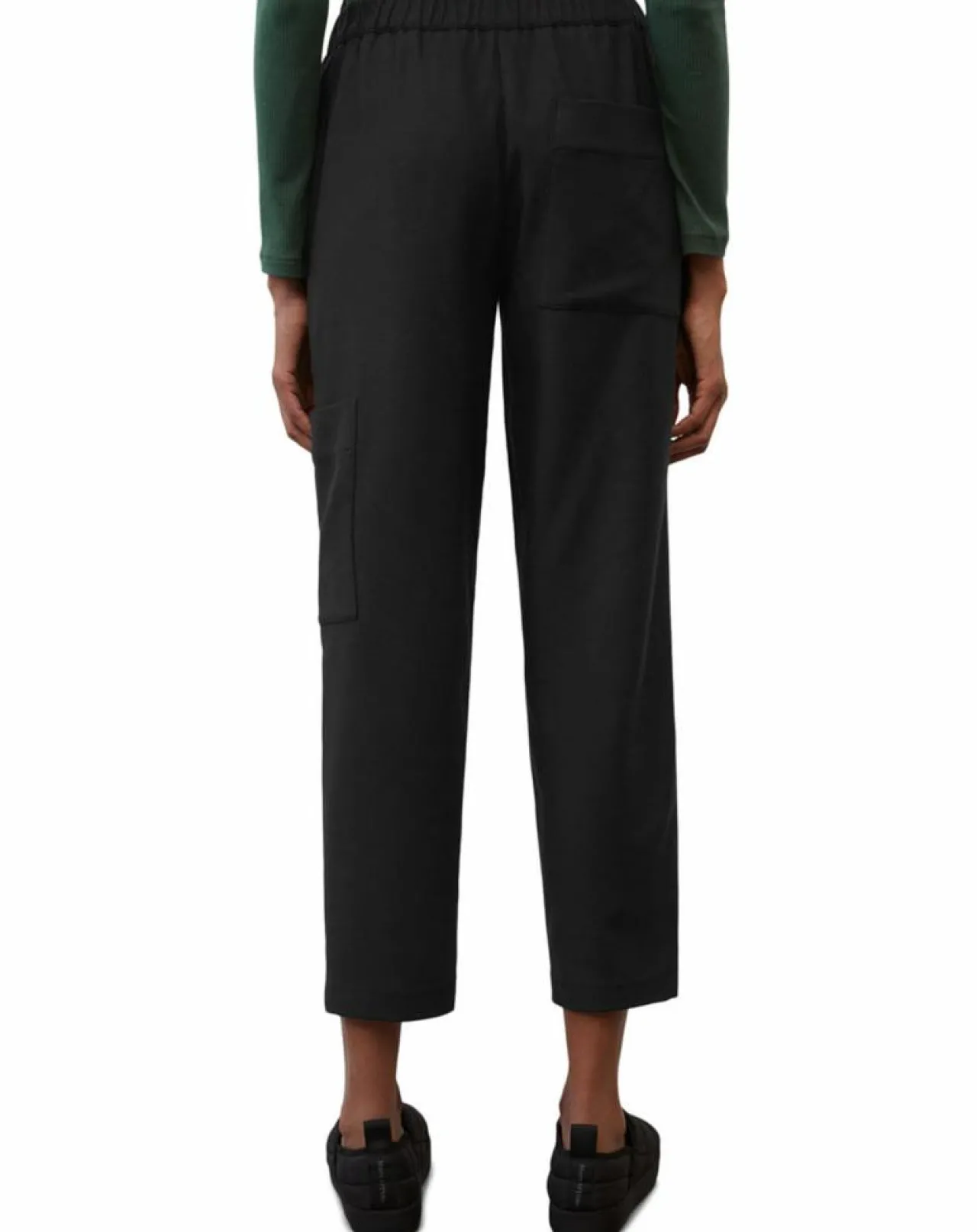 Pantalon cargo en Laine mélangée noir