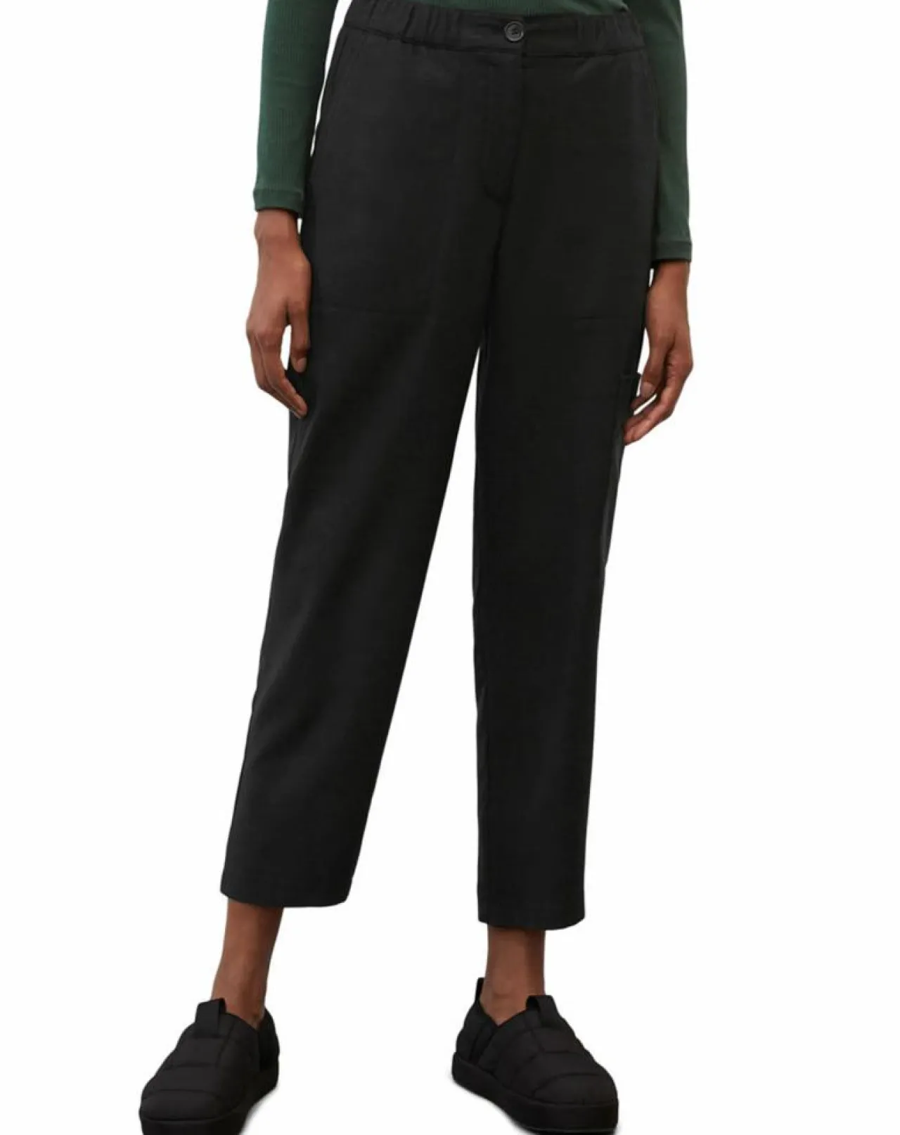 Pantalon cargo en Laine mélangée noir