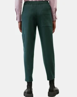 Pantalon cargo en Laine mélangée vert foncé