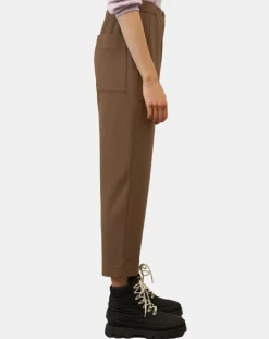 Pantalon cargo en Laine mélangée marron