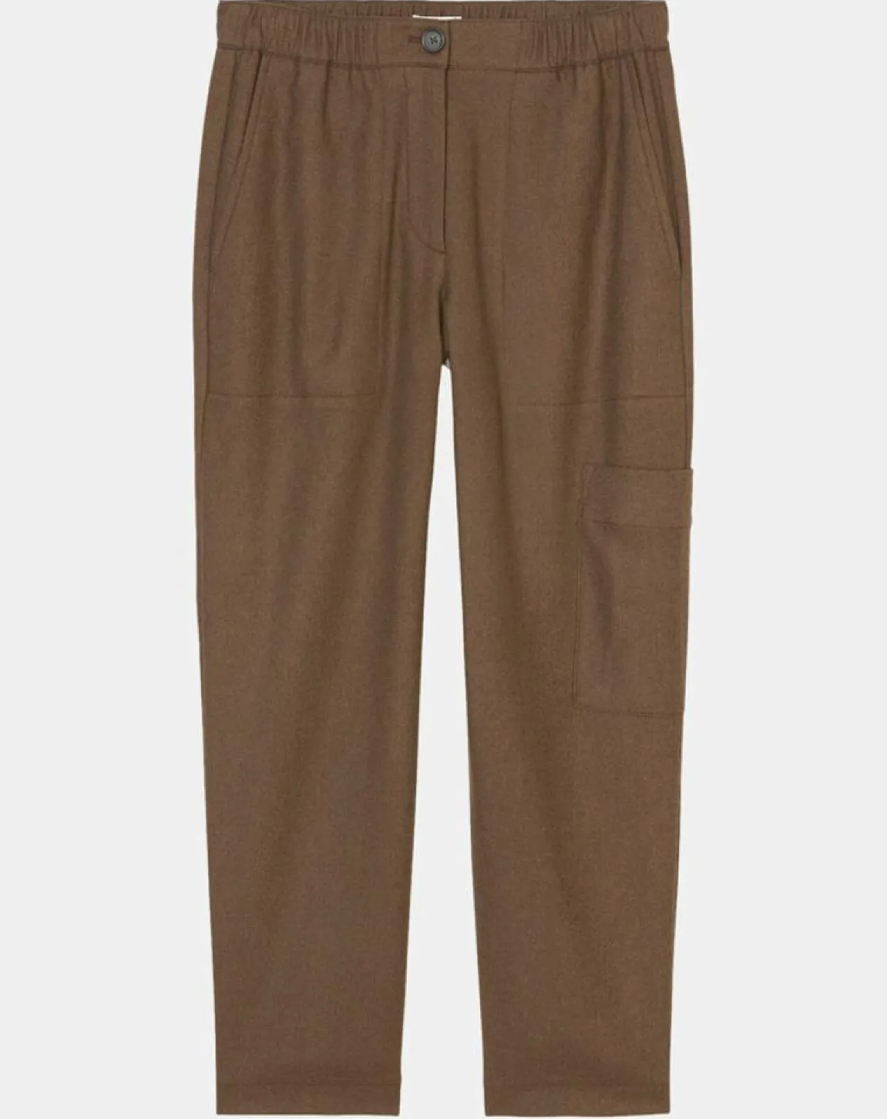 Pantalon cargo en Laine mélangée marron