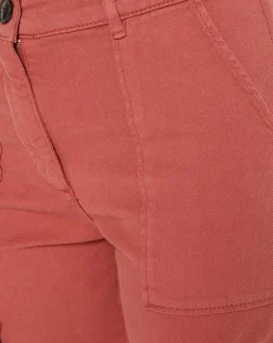 Pantalon cargo en Twill de Coton recyclé Robin rouge foncé