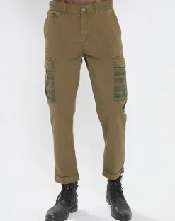 Pantalon Cargo Loose Tapered kaki foncé