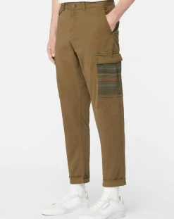 Pantalon Cargo Loose Tapered kaki foncé