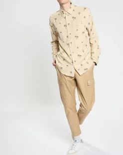 Pantalon cargo Regular Fit uni beige