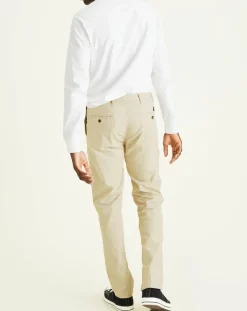 Pantalon chino Alpha Icon Tapered à rayures beige/blanc