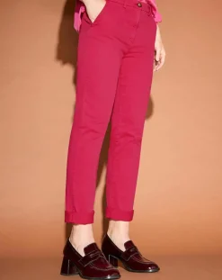 Pantalon chino Cyrilp rose foncé