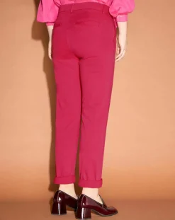 Pantalon chino Cyrilp rose foncé