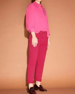 Pantalon chino Cyrilp rose foncé