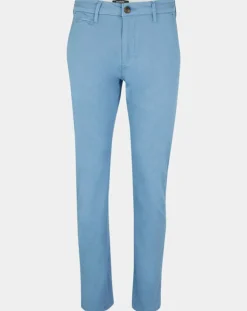 Pantalon Chino droit en Coton Bio Kunzo à micro pois bleu