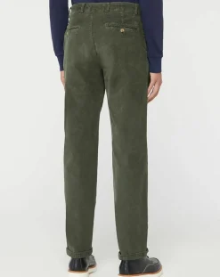 Pantalon Chino Droit en Velours kaki