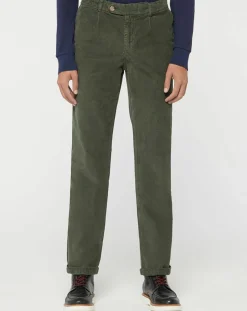 Pantalon Chino Droit en Velours kaki