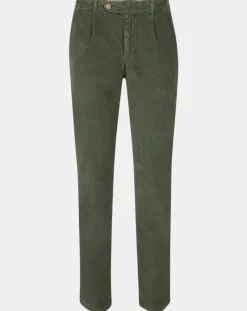 Pantalon Chino Droit en Velours kaki