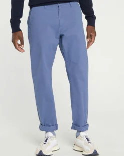 Pantalon chino en Coton bio droit Kutdroit bleu vintage