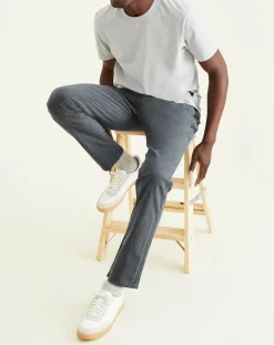 Pantalon chino en Coton Bio Alpha Icon Tapered à carreaux gris