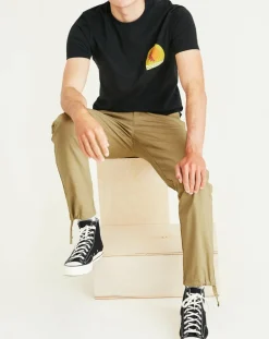 Pantalon chino en Coton Bio Mobile Icon Tapered beige foncé