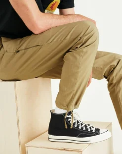 Pantalon chino en Coton Bio Mobile Icon Tapered beige foncé