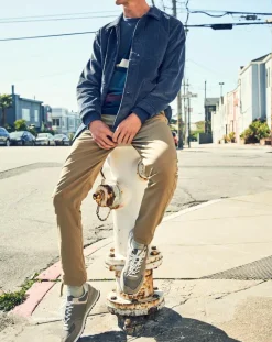 Pantalon chino en Coton Bio Mobile Icon Tapered beige foncé