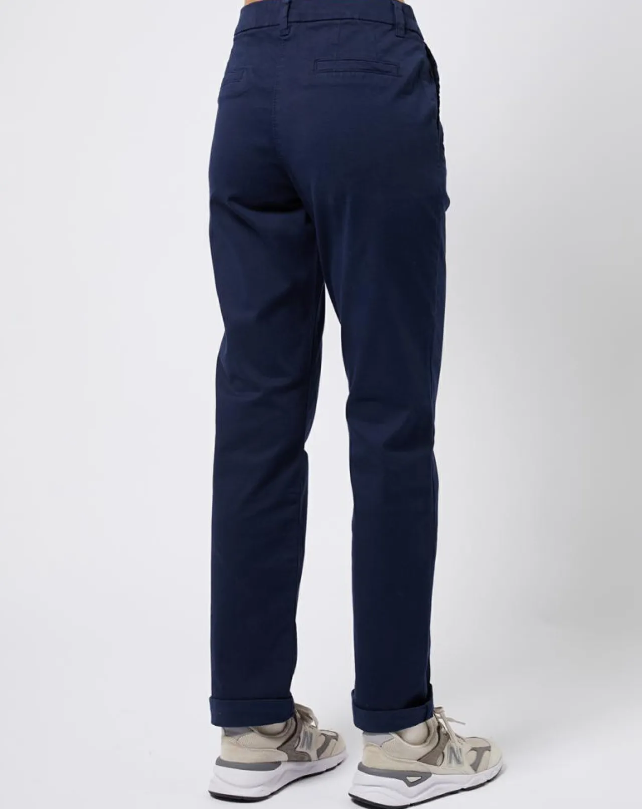 Pantalon chino en Coton mélangé classique bleu marine