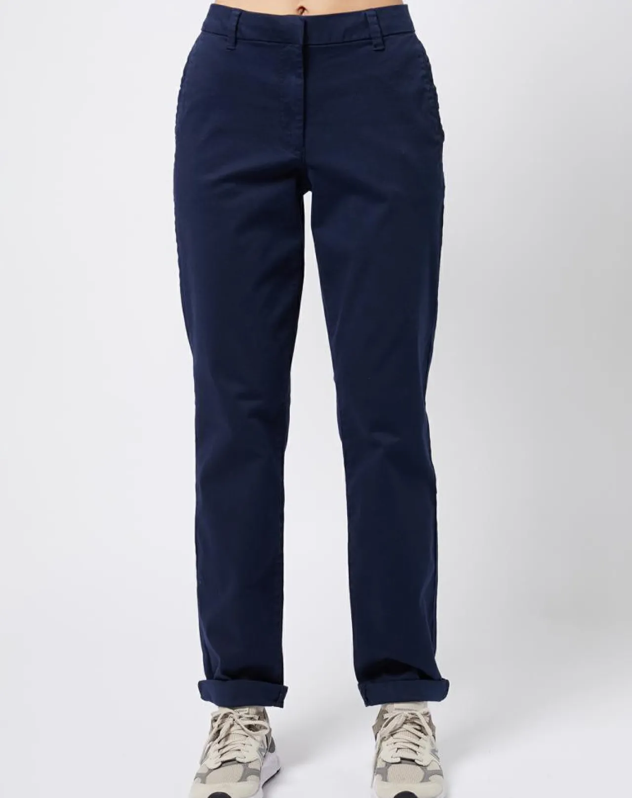 Pantalon chino en Coton mélangé classique bleu marine