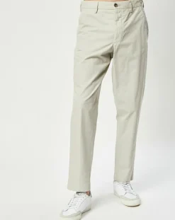 Pantalon chino en Coton Sherman coupe fuselée gris clair