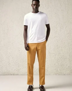 Pantalon chino en Coton Sherman coupe fuselée camel