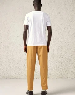 Pantalon chino en Coton Sherman coupe fuselée camel