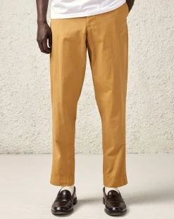 Pantalon chino en Coton Sherman coupe fuselée camel