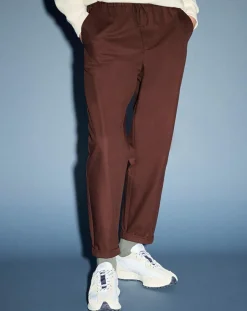 Pantalon chino jogging en Coton Nujog marron foncé