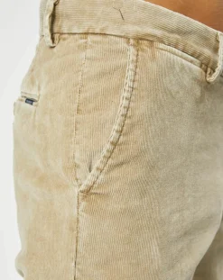Pantalon Chino Slim en Velours côtelé beige