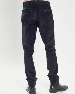Pantalon Chino Slim Fit en Velours côtelé bleu marine