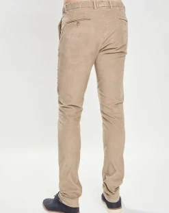 Pantalon Chino Slim Fit en Velours côtelé beige