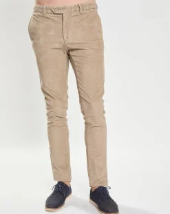 Pantalon Chino Slim Fit en Velours côtelé beige