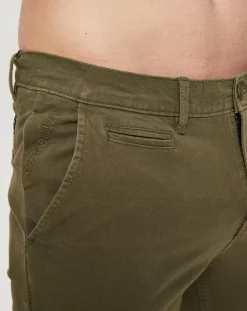 Pantalon chino slim Flex kaki foncé