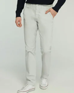 Pantalon chino slim Popplin Stretch gris clair