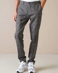Pantalon chino slim Porths à carreaux gris